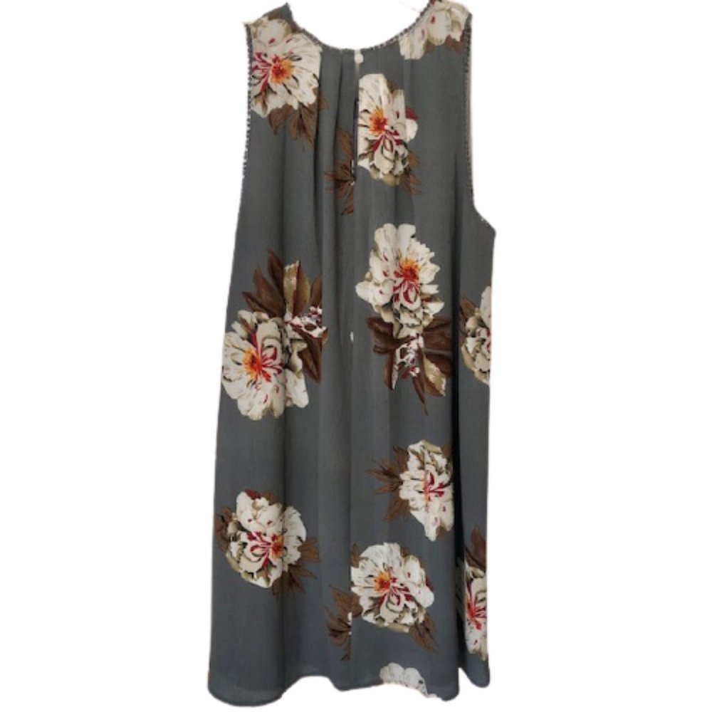 Altar'd State Floral Swing Dress - Gray/White/Pink - M - Picture 4 of 7